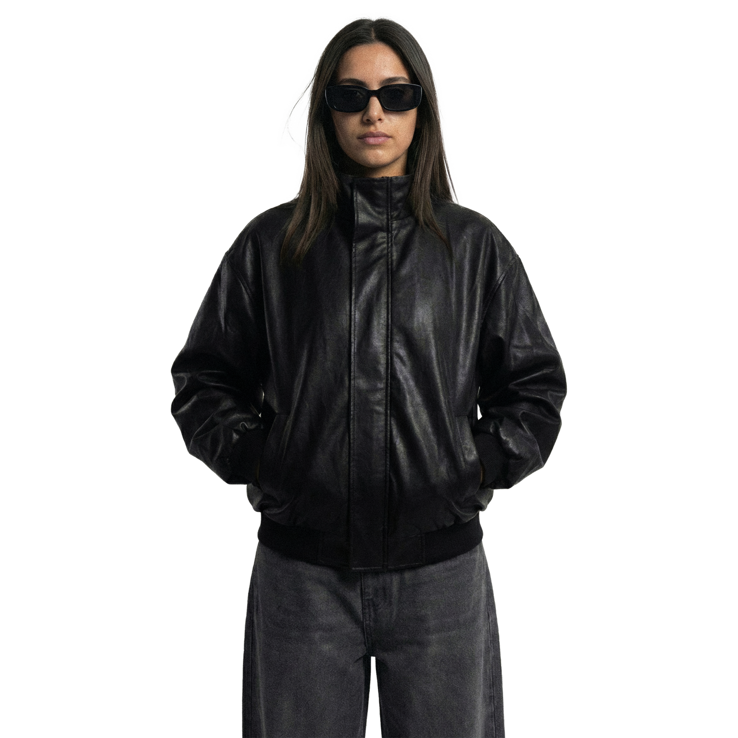 TALK TO ME NICE, BLACK LEATHER JACKET